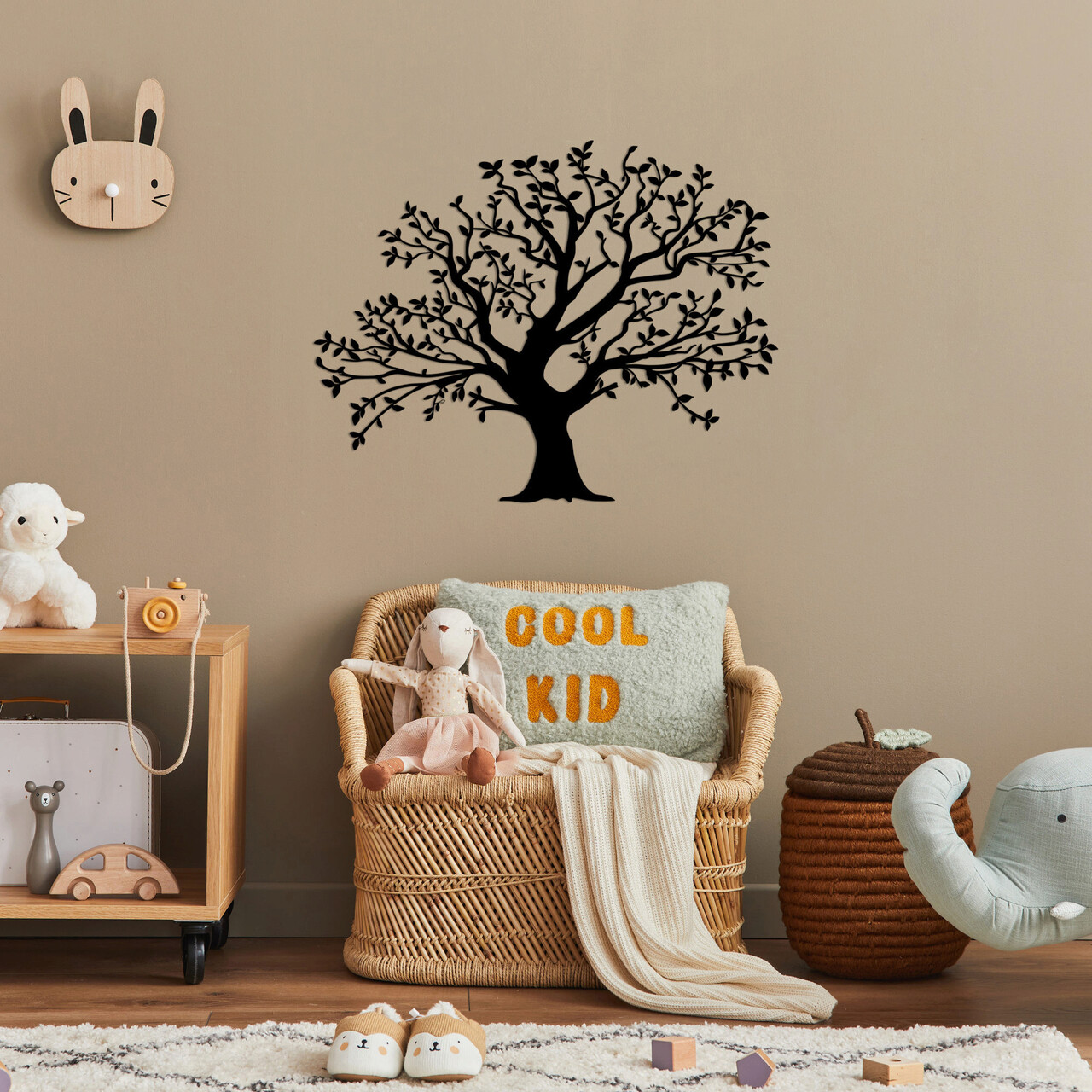 Decoratiune de perete, Monumental Tree, Dimensiuni: 54 x 70 cm, Negru - imagine 6